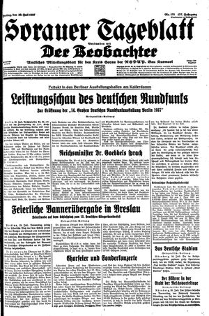 Sorauer Tageblatt vom 30.07.1937
