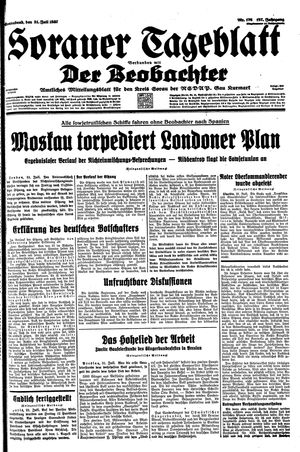 Sorauer Tageblatt vom 31.07.1937