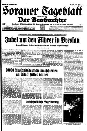 Sorauer Tageblatt vom 02.08.1937