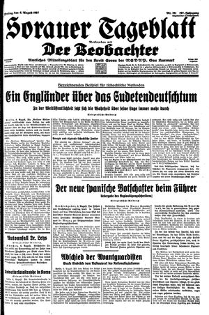 Sorauer Tageblatt vom 06.08.1937