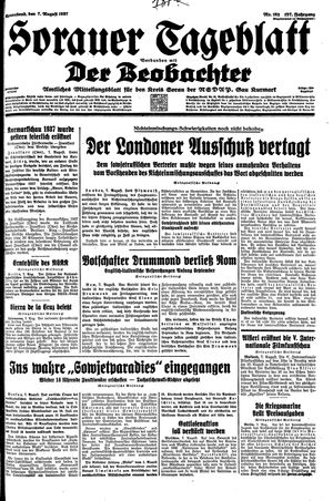 Sorauer Tageblatt vom 07.08.1937