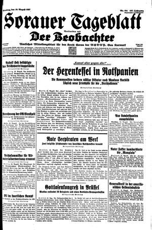 Sorauer Tageblatt vom 10.08.1937