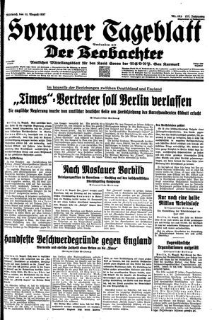 Sorauer Tageblatt vom 11.08.1937
