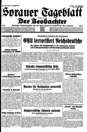 Sorauer Tageblatt vom 14.08.1937