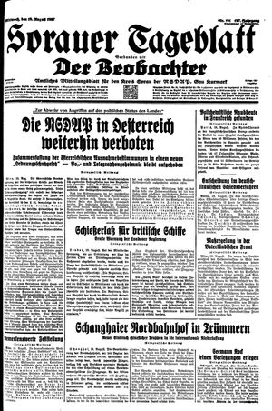 Sorauer Tageblatt vom 18.08.1937