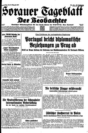 Sorauer Tageblatt vom 19.08.1937