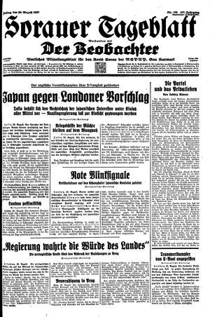 Sorauer Tageblatt vom 20.08.1937