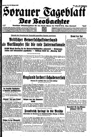 Sorauer Tageblatt vom 23.08.1937