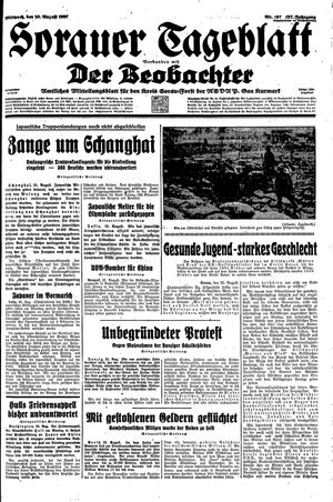 Sorauer Tageblatt vom 25.08.1937
