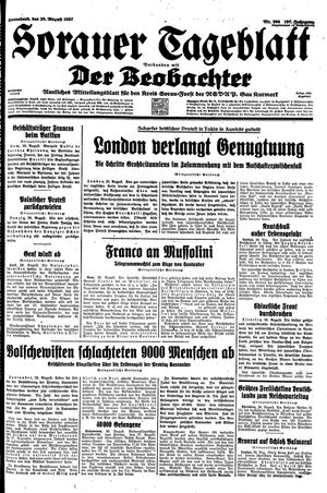 Sorauer Tageblatt vom 28.08.1937