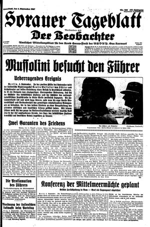 Sorauer Tageblatt vom 04.09.1937