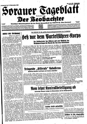 Sorauer Tageblatt vom 15.09.1937