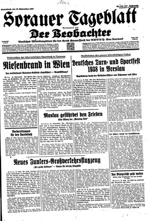 Sorauer Tageblatt vom 18.09.1937