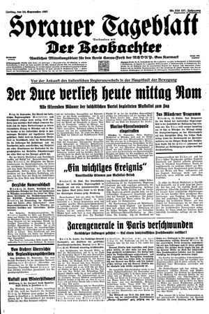 Sorauer Tageblatt vom 24.09.1937