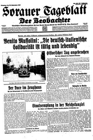 Sorauer Tageblatt vom 28.09.1937