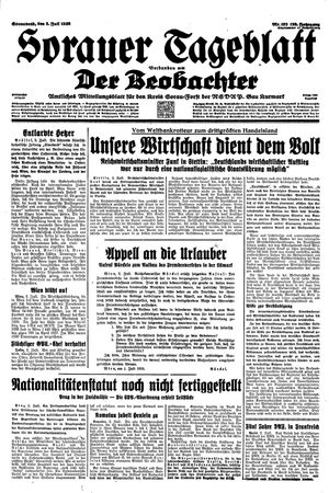 Sorauer Tageblatt vom 02.07.1938