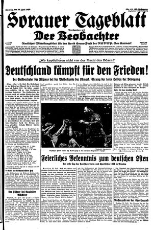 Sorauer Tageblatt vom 25.07.1938
