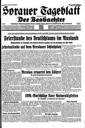Sorauer Tageblatt vom 30.07.1938