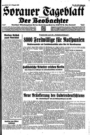 Sorauer Tageblatt vom 06.08.1938