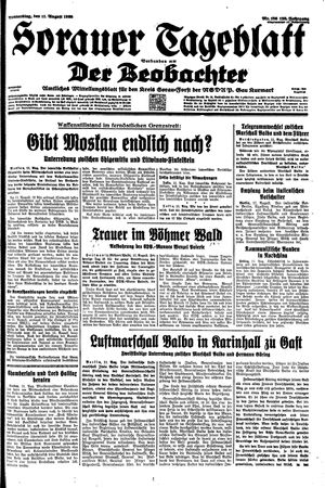 Sorauer Tageblatt vom 11.08.1938