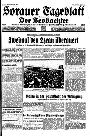 Sorauer Tageblatt vom 15.08.1938
