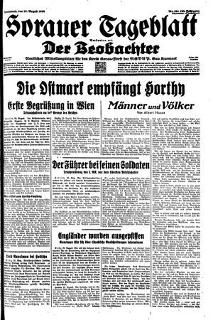 Sorauer Tageblatt vom 20.08.1938