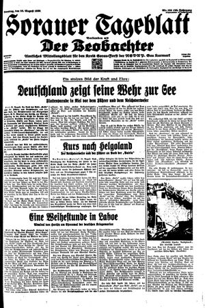 Sorauer Tageblatt vom 23.08.1938