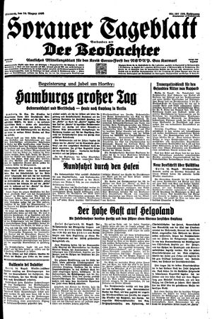 Sorauer Tageblatt vom 24.08.1938