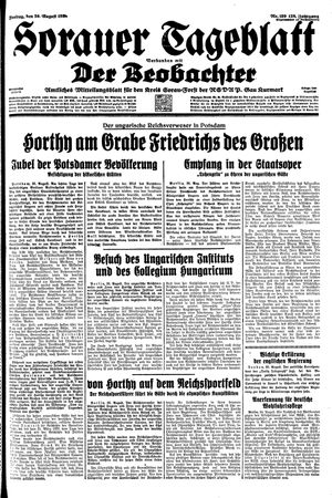 Sorauer Tageblatt vom 26.08.1938
