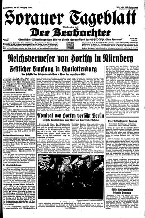 Sorauer Tageblatt vom 27.08.1938