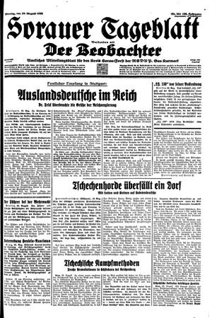 Sorauer Tageblatt vom 29.08.1938