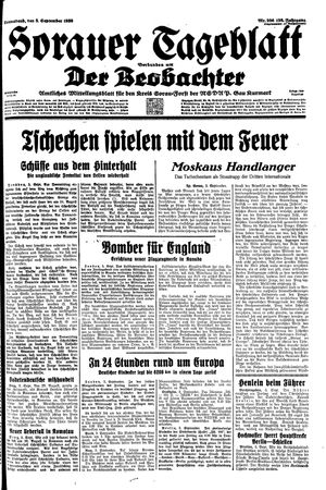 Sorauer Tageblatt vom 03.09.1938