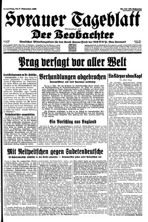 Sorauer Tageblatt vom 08.09.1938