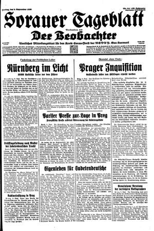 Sorauer Tageblatt vom 09.09.1938
