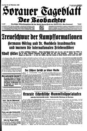 Sorauer Tageblatt vom 12.09.1938