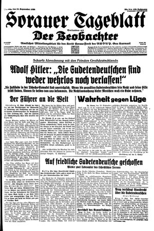 Sorauer Tageblatt vom 13.09.1938