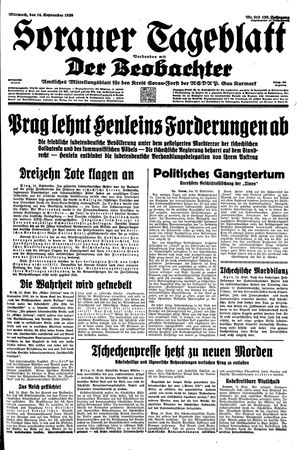 Sorauer Tageblatt vom 14.09.1938