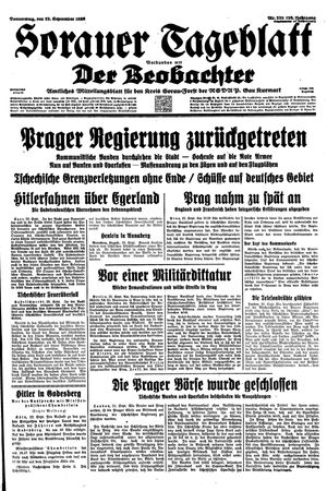 Sorauer Tageblatt vom 22.09.1938
