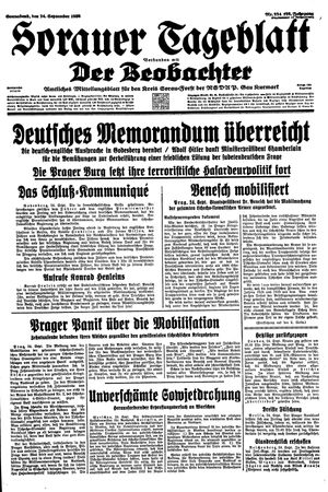 Sorauer Tageblatt vom 24.09.1938