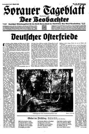 Sorauer Tageblatt vom 08.04.1939