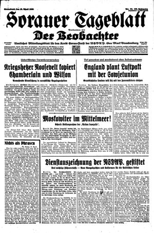 Sorauer Tageblatt on Apr 15, 1939