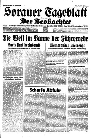 Sorauer Tageblatt vom 29.04.1939