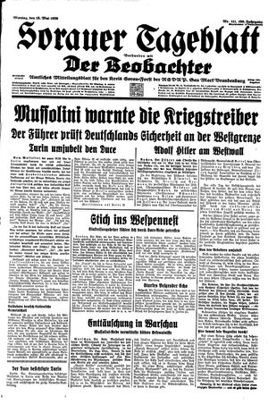 Sorauer Tageblatt on May 15, 1939
