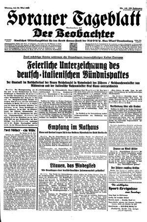 Sorauer Tageblatt vom 22.05.1939