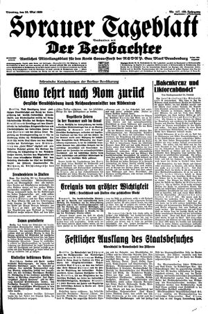 Sorauer Tageblatt vom 23.05.1939