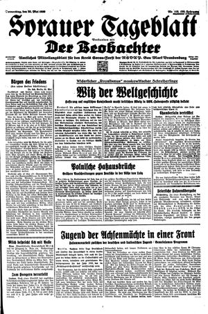 Sorauer Tageblatt on May 25, 1939