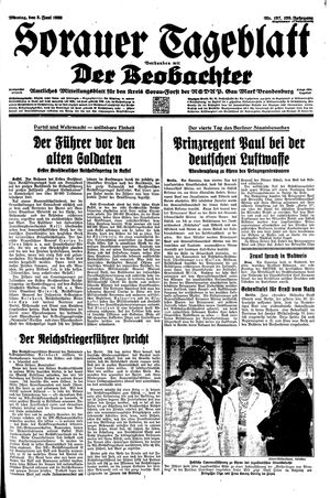 Sorauer Tageblatt vom 05.06.1939