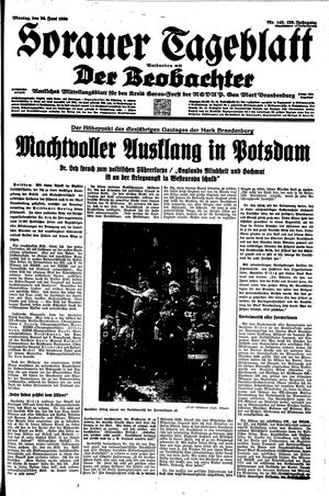 Sorauer Tageblatt vom 26.06.1939