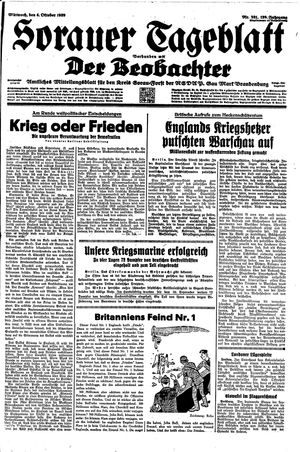 Sorauer Tageblatt vom 04.10.1939