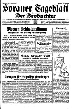 Sorauer Tageblatt vom 05.10.1939